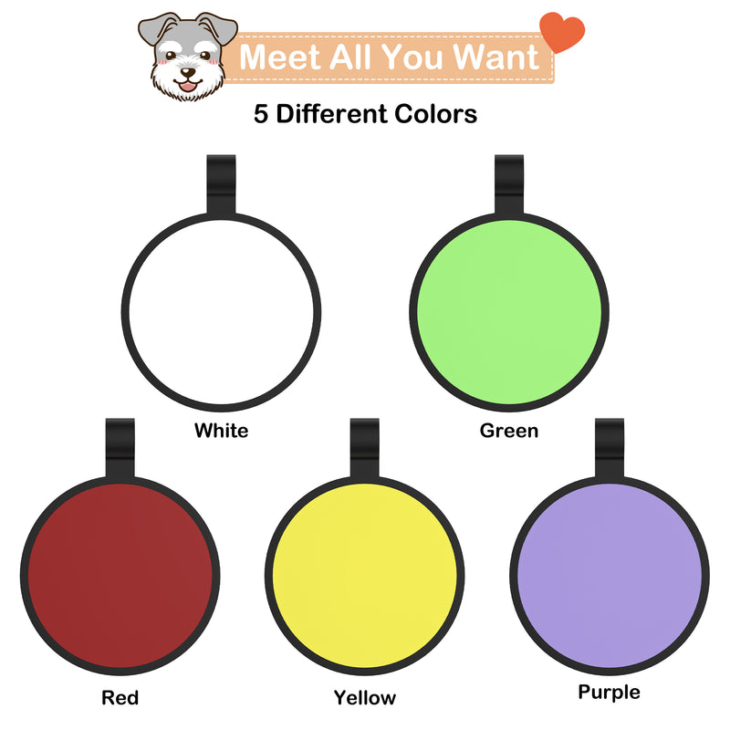 Silicone Dog Tags - GISUERY Silent Dog Tag - No More Jingling and Waterproof - Personalized Indoor Dog Tag with Double-Sided Engraving - Soundless Puppy Kitten Pet ID Tag (Round - Vine)